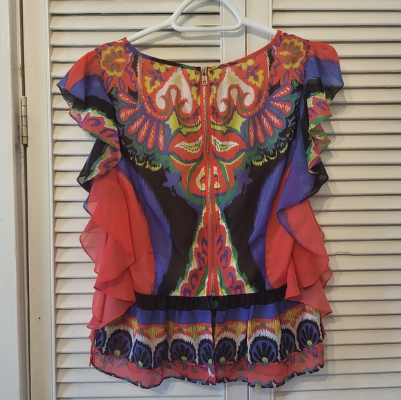 Rampage colorful ruffle top - Picture 6 of 8